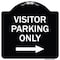 Signmission Reserved Parking Visitor Parking W/ Right Arrow Heavy-Gauge Aluminum Sign, 18" x 18", BW-1818-23020 A-DES-BW-1818-23020 - alternate 1